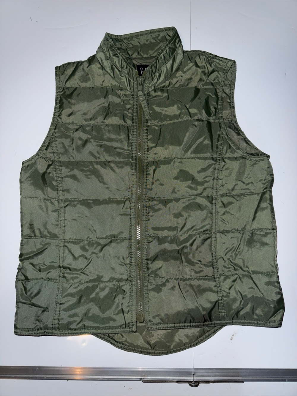 Vintage Gap Nylon Safari Utility Green Vest Womens Size XS
